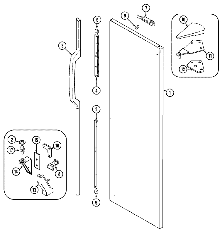 FRESH FOOD OUTER DOOR Diagram and Parts List for JRSD279W  Jenn-Air Refrigerator