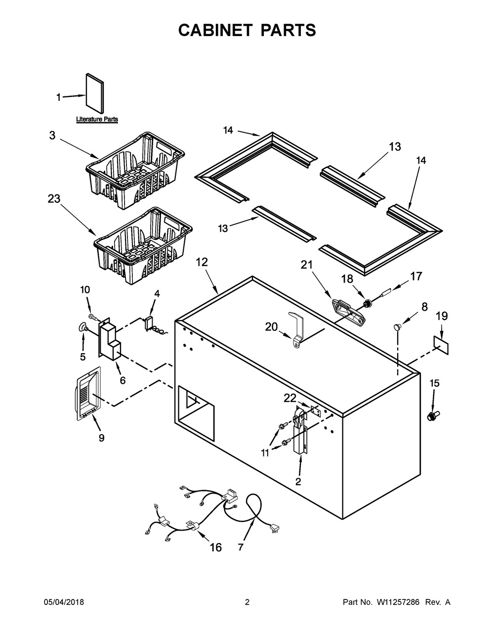 Cabinet Parts Diagram and Parts List for MZC3122FW01  Maytag Freezer