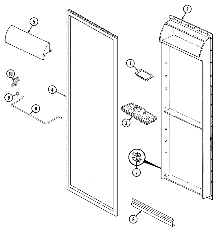 FRESH FOOD INNER DOOR Diagram and Parts List for RC244ADV  Magic Chef Refrigerator