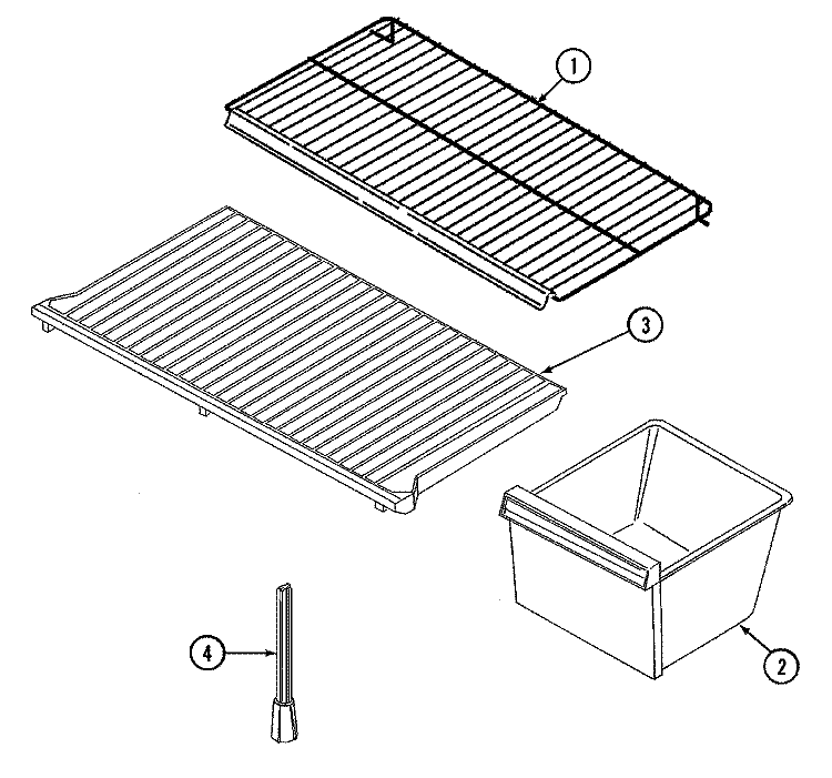 SHELVES & ACCESSORIES Diagram and Parts List for GT15Y6A  Maytag Refrigerator