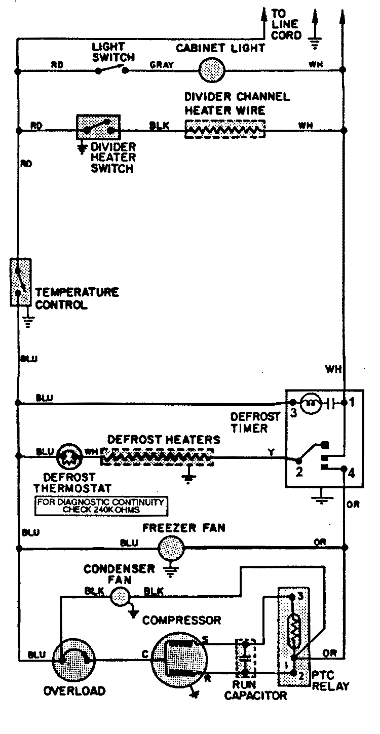 WIRING INFORMATION Diagram and Parts List for NT156PW  Admiral Refrigerator