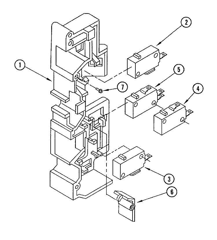 INTERLOCK SWITCHES Diagram and Parts List for M439W1  Jenn-Air Microwave Oven Combo