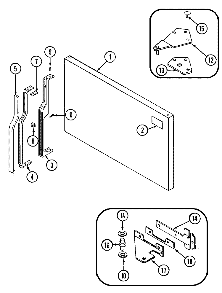 FREEZER OUTER DOOR Diagram and Parts List for GT19Y4A  Maytag Refrigerator