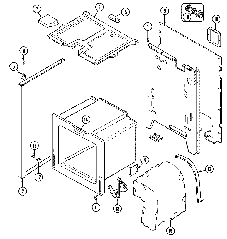 BODY Diagram and Parts List for 3500PPW-D  Magic Chef Range