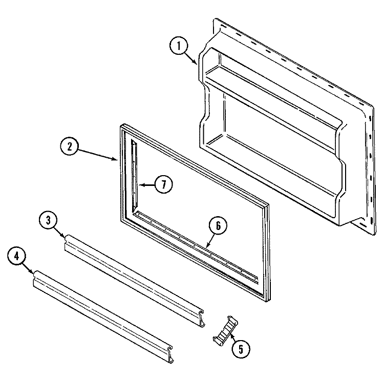 FREEZER INNER DOOR Diagram and Parts List for GT17B6N3EA  Maytag Refrigerator