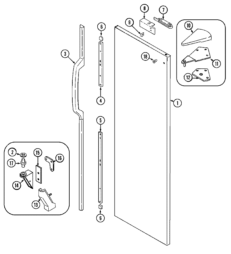 FRESH FOOD OUTER DOOR Diagram and Parts List for GS22B6C3EV  Maytag Refrigerator