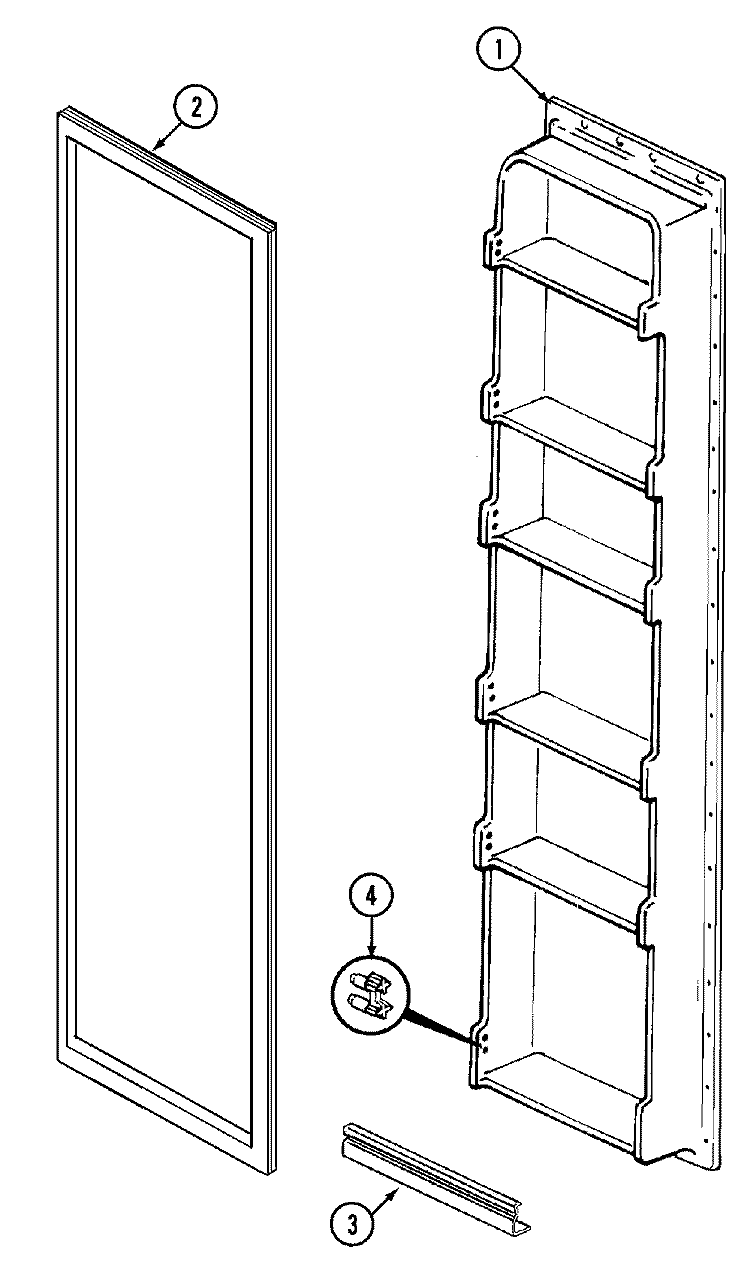 FREEZER INNER DOOR Diagram and Parts List for GS20A73A  Maytag Refrigerator