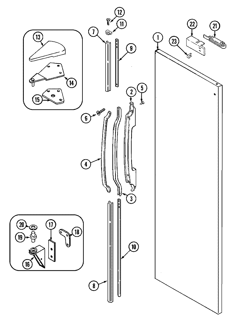 FRESH FOOD OUTER DOOR Diagram and Parts List for RST2200EAM  Maytag Refrigerator