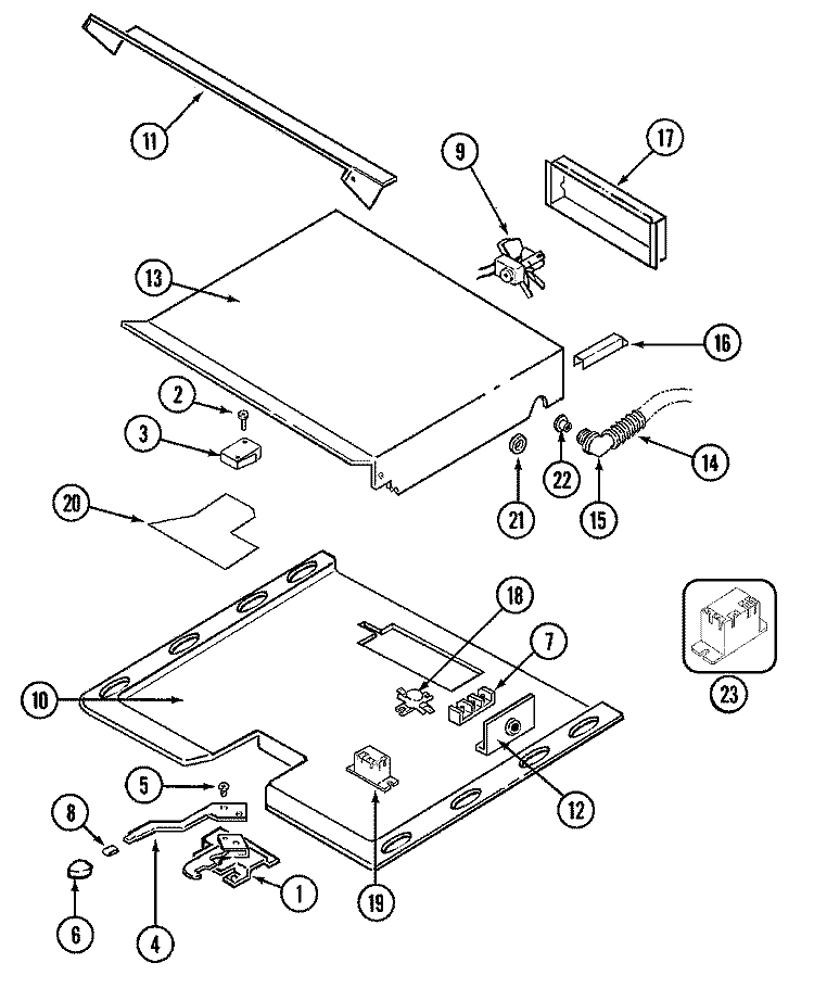 INTERNAL CONTROLS Diagram and Parts List for CWE9030DDB  Maytag Wall Oven