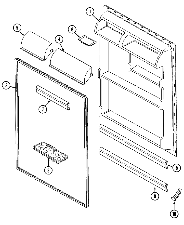 FRESH FOOD INNER DOOR Diagram and Parts List for GT21A83V  Admiral Refrigerator