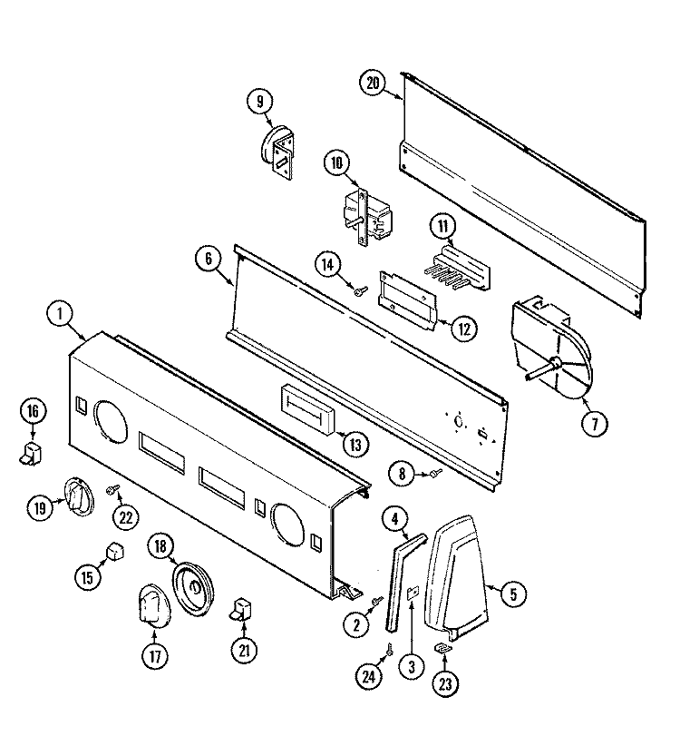 CONTROL PANEL Diagram and Parts List for LATH400AAV  Hoover Washer