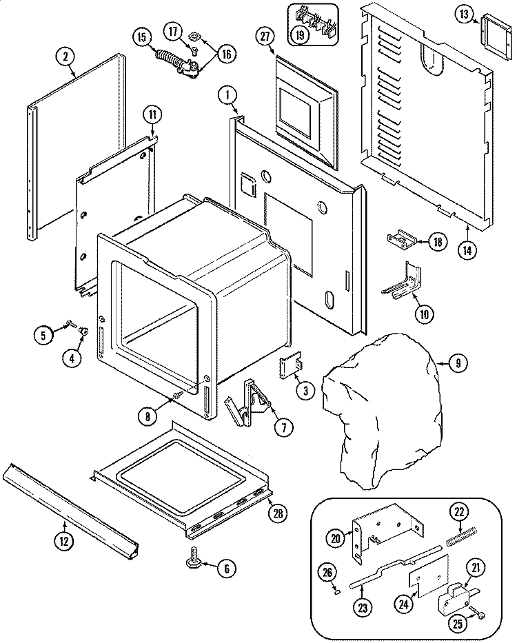 BODY Diagram and Parts List for CFE9000BCB  Maytag Range
