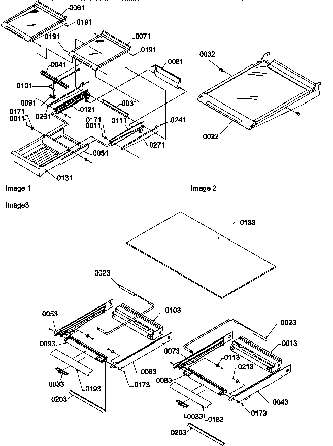 Shelving Assemblies Diagram and Parts List for TR525SL-P1182804WL  Amana Refrigerator