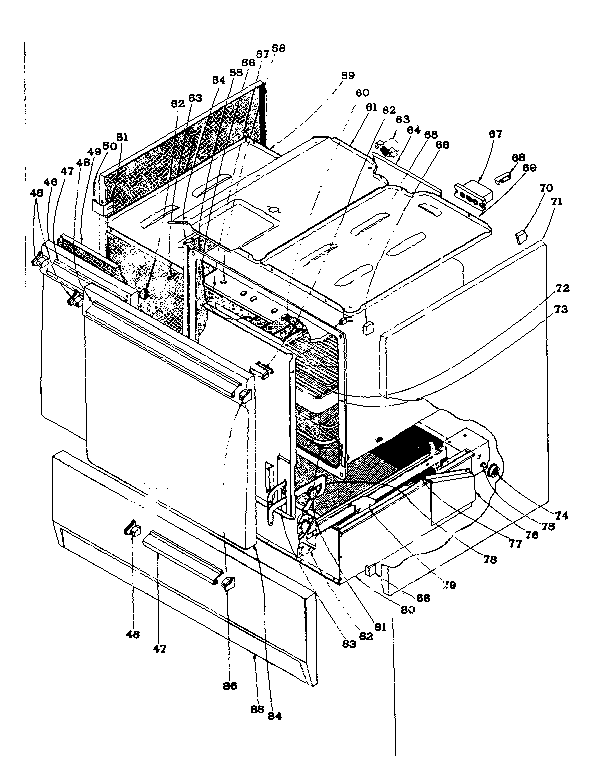Cabinet Diagram and Parts List for 101935582  Kenmore Range