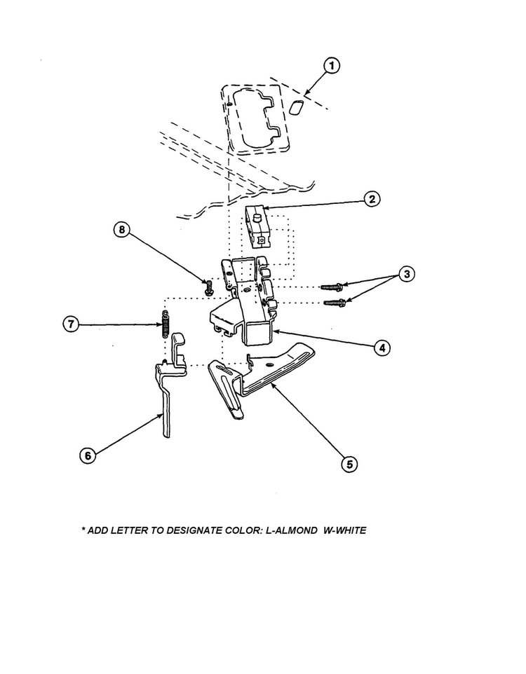 Out-of-balance Switch Diagram and Parts List for LW6153LB-PLW6153LBA  Amana Washer