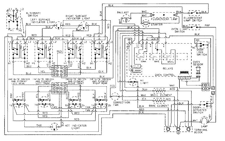 WIRING INFORMATION Diagram and Parts List for CRE9830BCE  Maytag Range