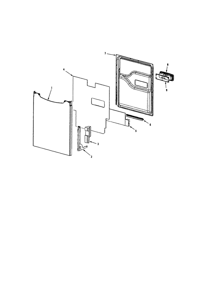 Door Diagram and Parts List for MDB8551AWS  Maytag Dishwasher