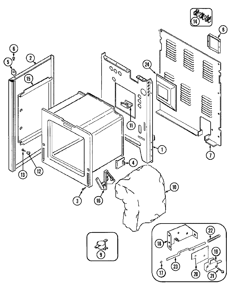 BODY Diagram and Parts List for CHE9830BCE  Maytag Range