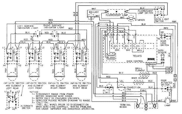 WIRING INFORMATION Diagram and Parts List for CRE9530BCE  Maytag Range