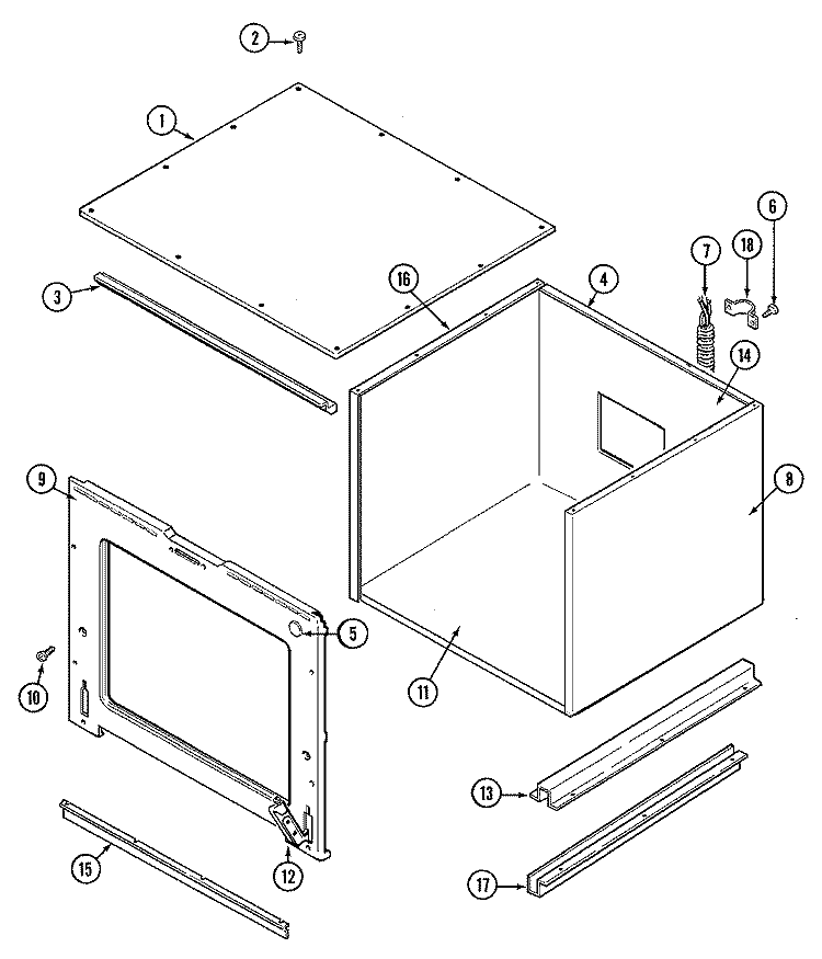 BODY Diagram and Parts List for CWE6230ADB  Maytag Wall Oven