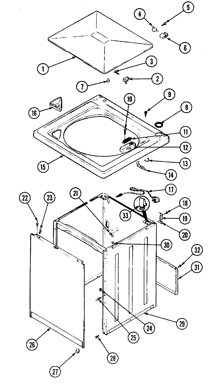 TOP Diagram and Parts List for JW3000W  Jenn-Air Washer