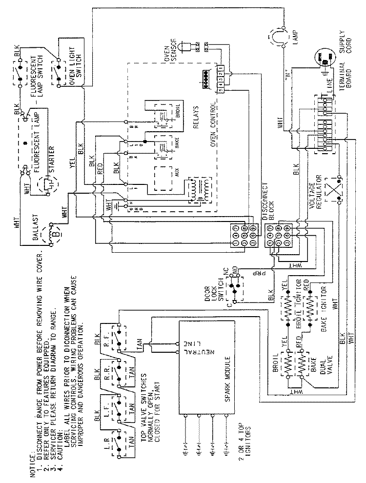 WIRING INFORMATION Diagram and Parts List for GA3488VVV  Maytag Range