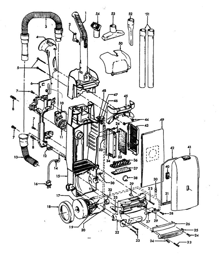 Base Assy Diagram and Parts List for U5438-900  Hoover Upright Vacuum