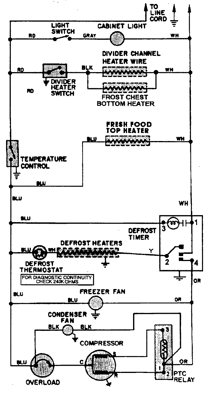 WIRING INFORMATION Diagram and Parts List for GT17B7N3EV  Admiral Refrigerator