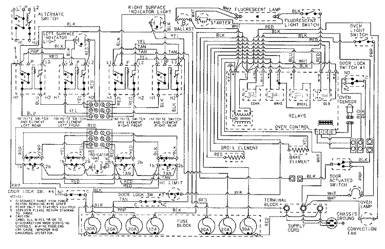 WIRING INFORMATION Diagram and Parts List for CRE9830CDE  Maytag Range