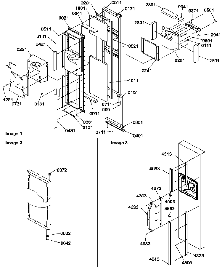 Freezer Door Diagram and Parts List for SRD20TPW-P1190811WW  Amana Refrigerator
