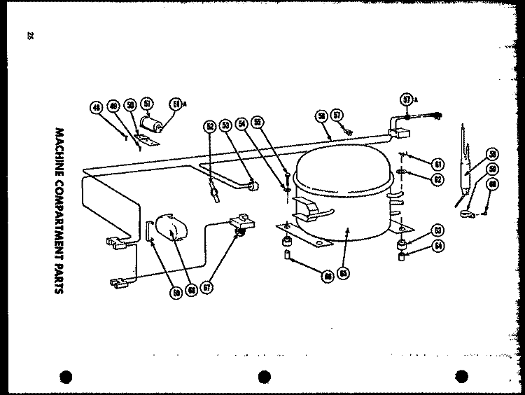 MACHINE COMPARTMENT PARTS Diagram and Parts List for C11F P6011601W Amana Freezer