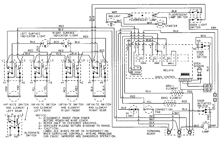 WIRING INFORMATION Diagram and Parts List for 6893VVD  Magic Chef Wall Oven
