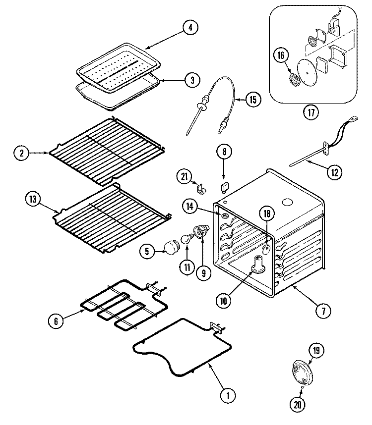 OVEN Diagram and Parts List for SCE70600B  Jenn-Air Range