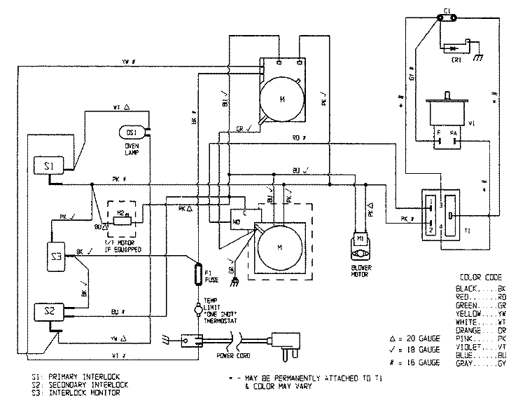 WIRING INFORMATION Diagram and Parts List for DM15KG-3T  Magic Chef Microwave