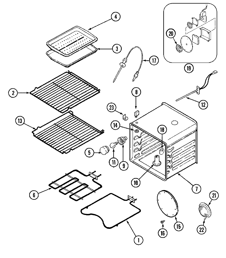 OVEN Diagram and Parts List for WW27430BC  Jenn-Air Wall Oven