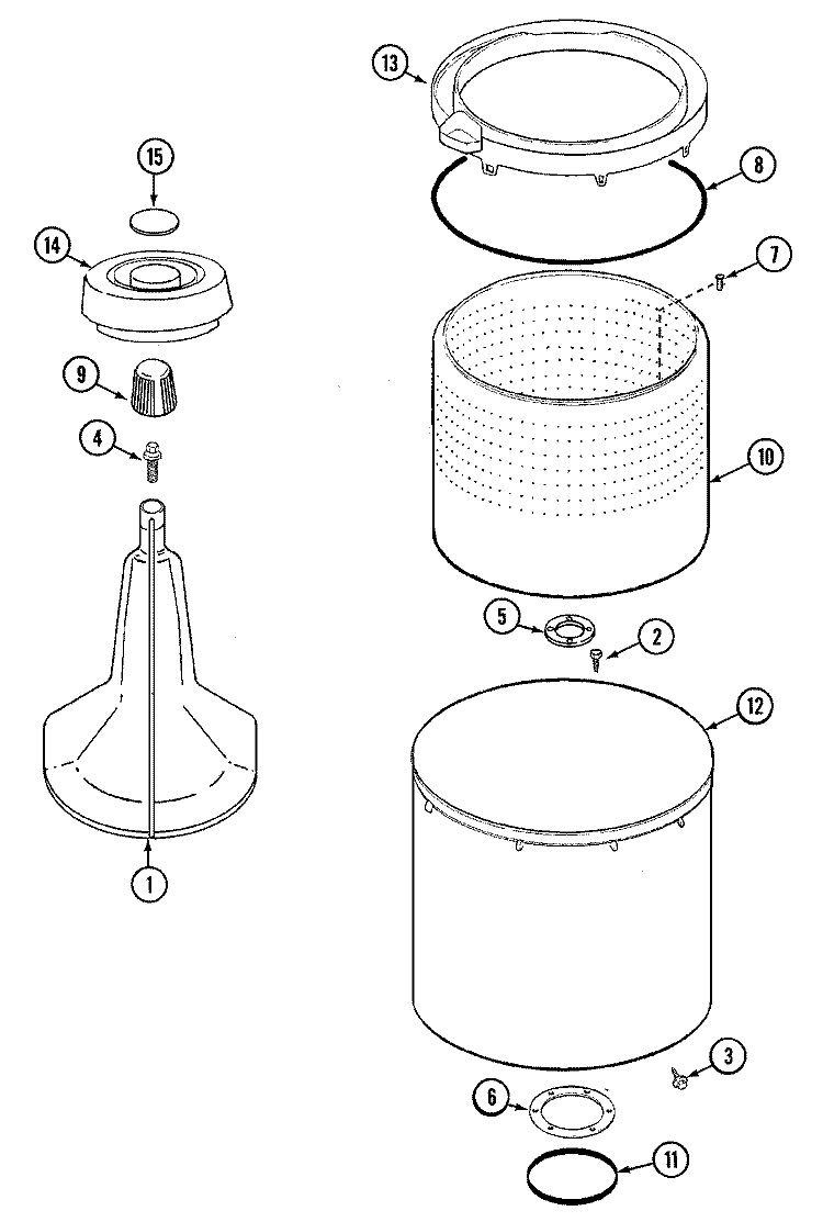 TUB Diagram and Parts List for JW2000W  Jenn-Air Washer