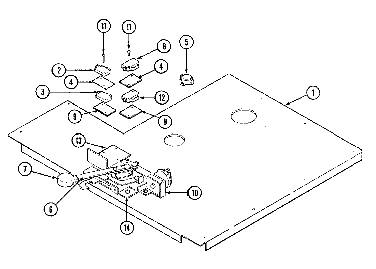 INTERNAL CONTROLS Diagram and Parts List for SVD8310SR  Jenn-Air Range