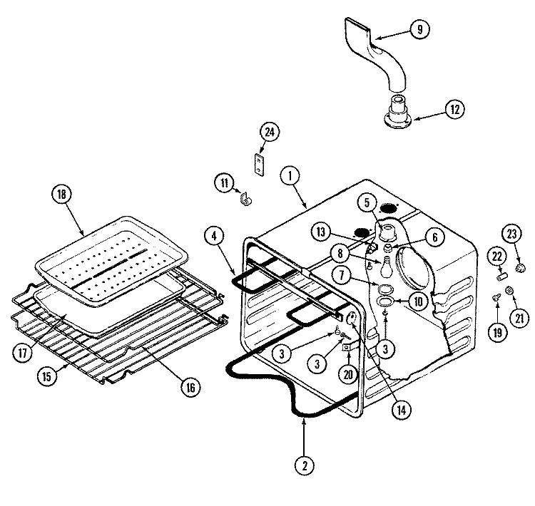 OVEN Diagram and Parts List for SVD8310SR  Jenn-Air Range