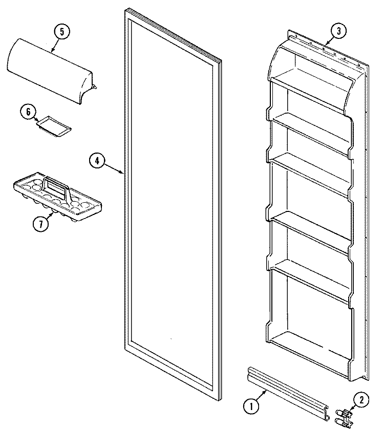 FRESH FOOD INNER DOOR Diagram and Parts List for GS20Y8V  Maytag Refrigerator