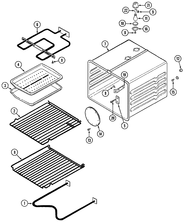 OVEN Diagram and Parts List for WW27210PF  Jenn-Air Wall Oven