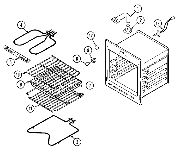 OVEN Diagram and Parts List for CWE4200ACB  Maytag Wall Oven
