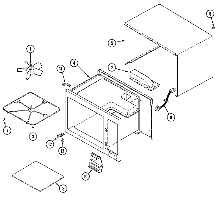 BODY (DM84KB / M84KB) Diagram and Parts List for DM84KB  Magic Chef Microwave