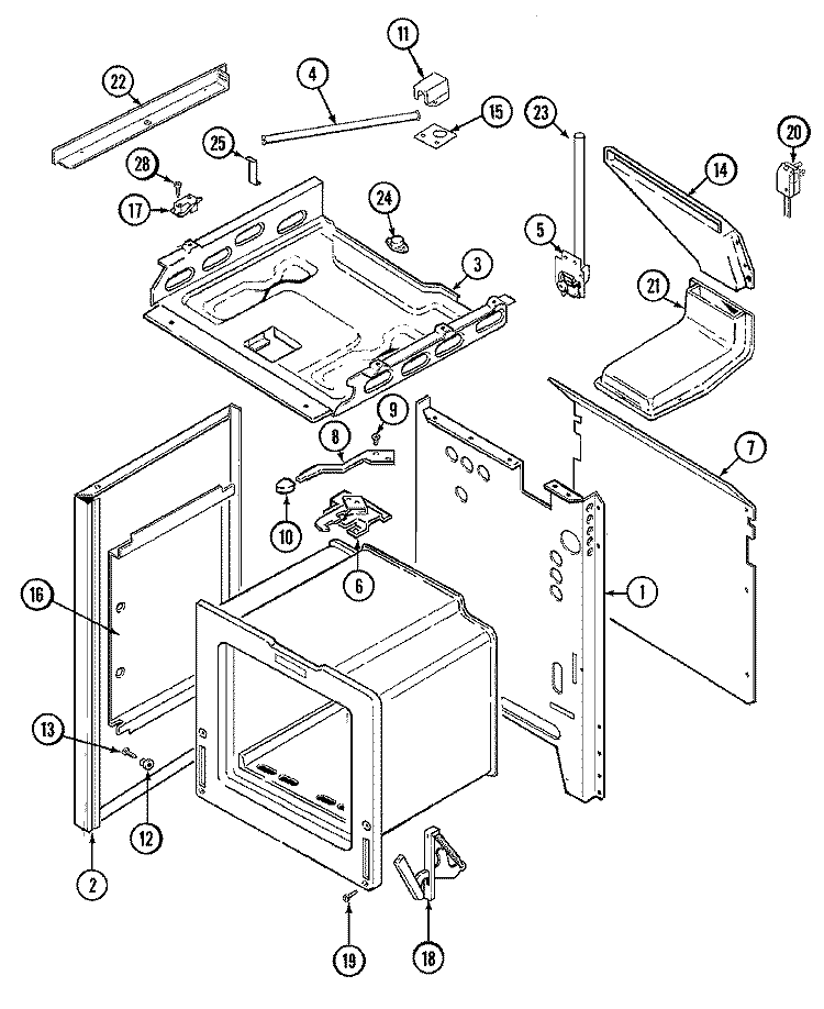 BODY Diagram and Parts List for CG6498VVV  Crosley Range