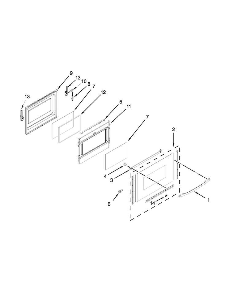 Lower Door Parts Diagram and Parts List for MGT8775XS04  Maytag Range