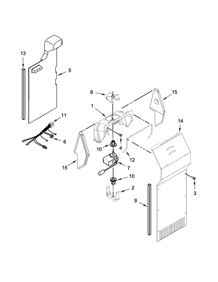 Air Flow Parts Diagram and Parts List for MSF21D4MDE02  Maytag Refrigerator