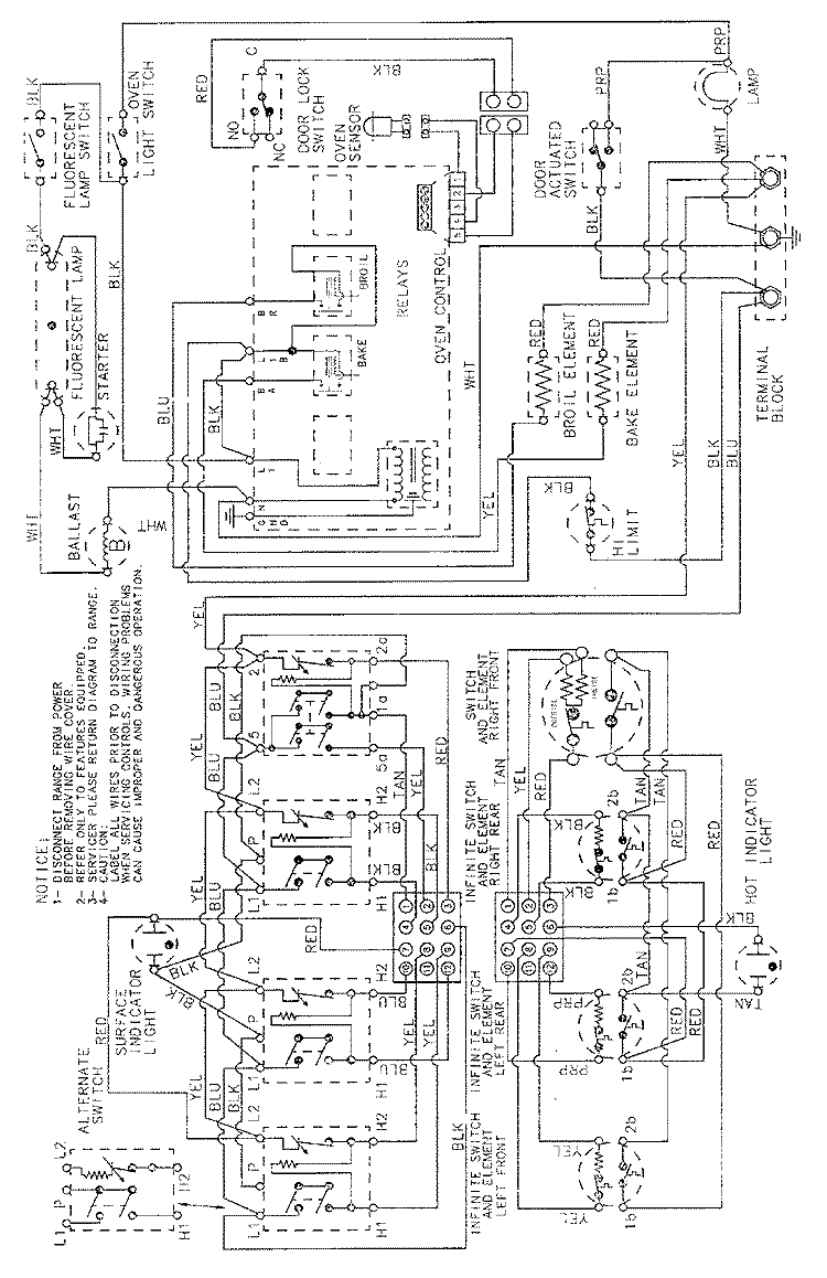 WIRING INFORMATION Diagram and Parts List for FCE30510W  Jenn-Air Range