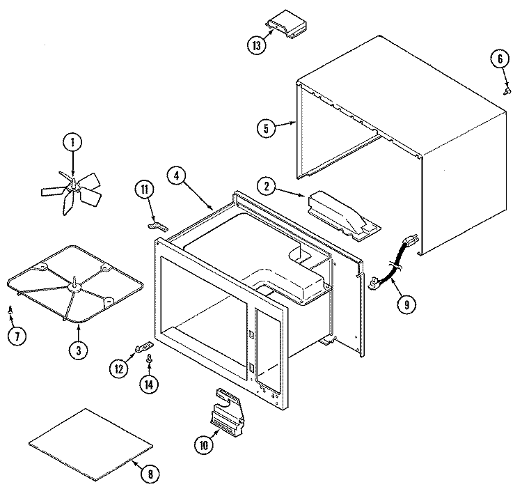 BASE Diagram and Parts List for CM15K-7BS-NB  Magic Chef Microwave