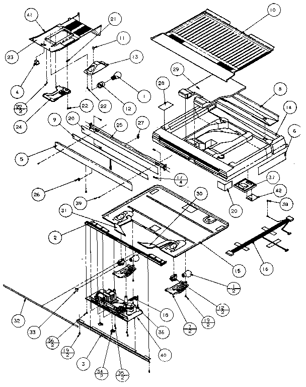 Divider Block Diagram and Parts List for TXI22R-P1168004W  Amana Refrigerator