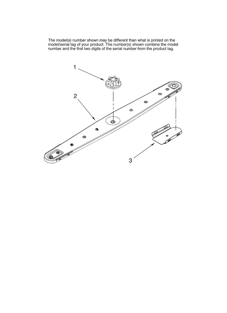 Lower Washarm Parts Diagram and Parts List for ADB3500AWW45  Amana Dishwasher