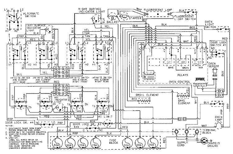 WIRING INFORMATION Diagram and Parts List for CRE9800DDE  Maytag Range